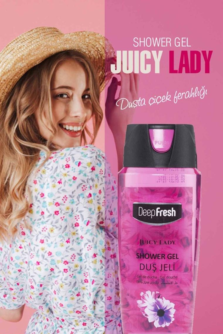 Pratik Kapaklı Kadın Duş Jeli Juicy Lady 3 X 500 ml