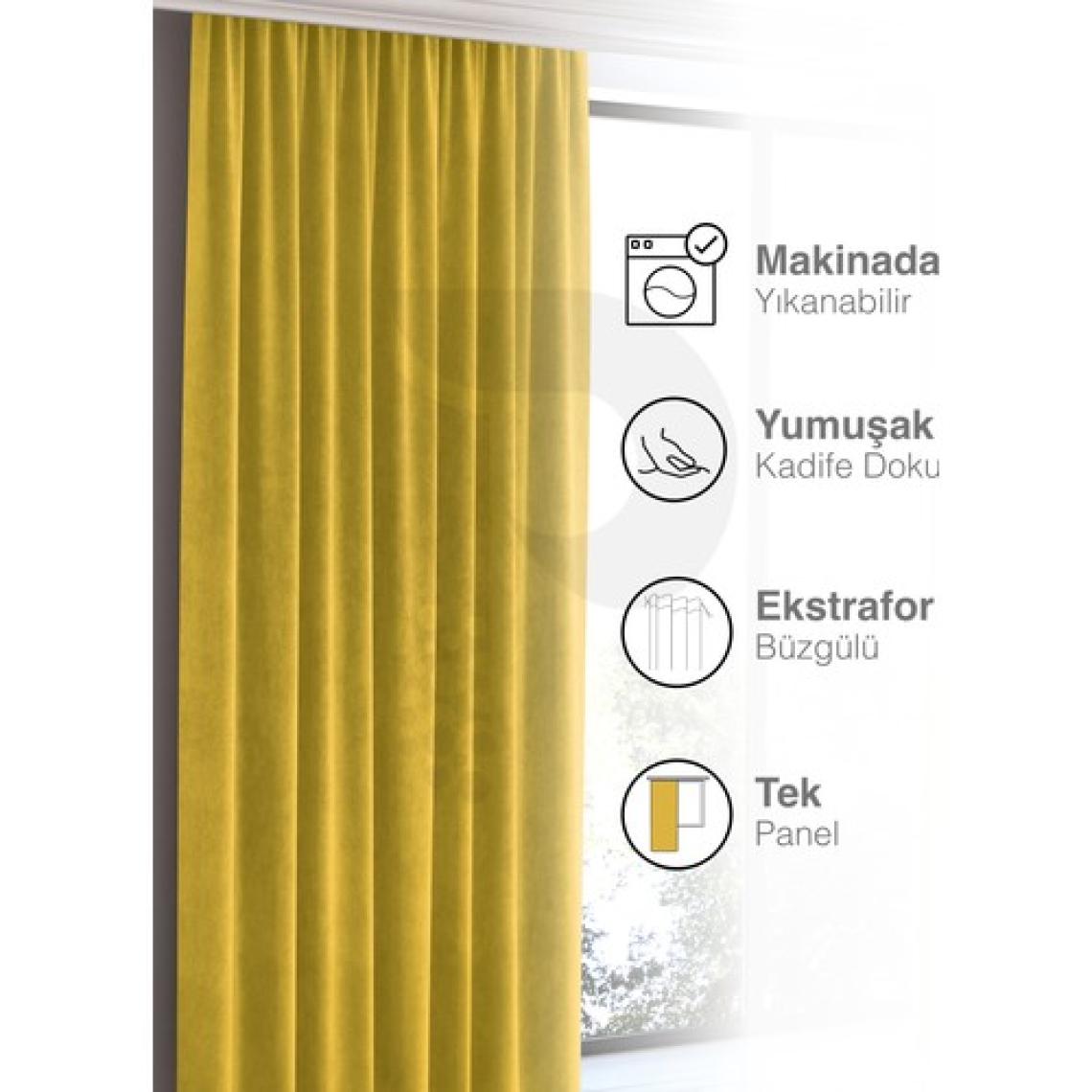 Perle Home Daily Series Güneş Sarısı Ada Fon Perde