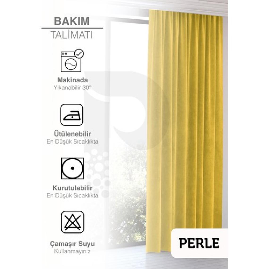 Perle Home Daily Series Güneş Sarısı Ada Fon Perde