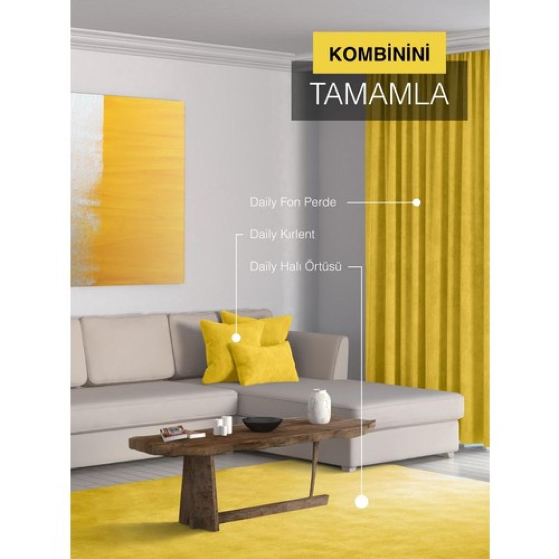 Perle Home Daily Series Güneş Sarısı Ada Fon Perde
