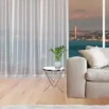 Goccia Ipek Tergal Düz Tül Perde Pilesiz Beyaz