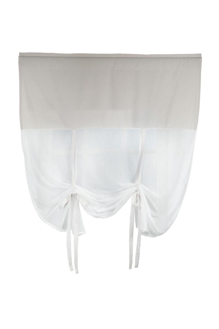 Cotton Maison Naturel Potlu Ekose Tül Perde Retro 220X200 cm Krem
