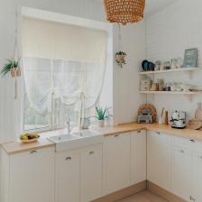 Cotton Maison Naturel Potlu Ekose Tül Perde Retro 220X200 cm Krem