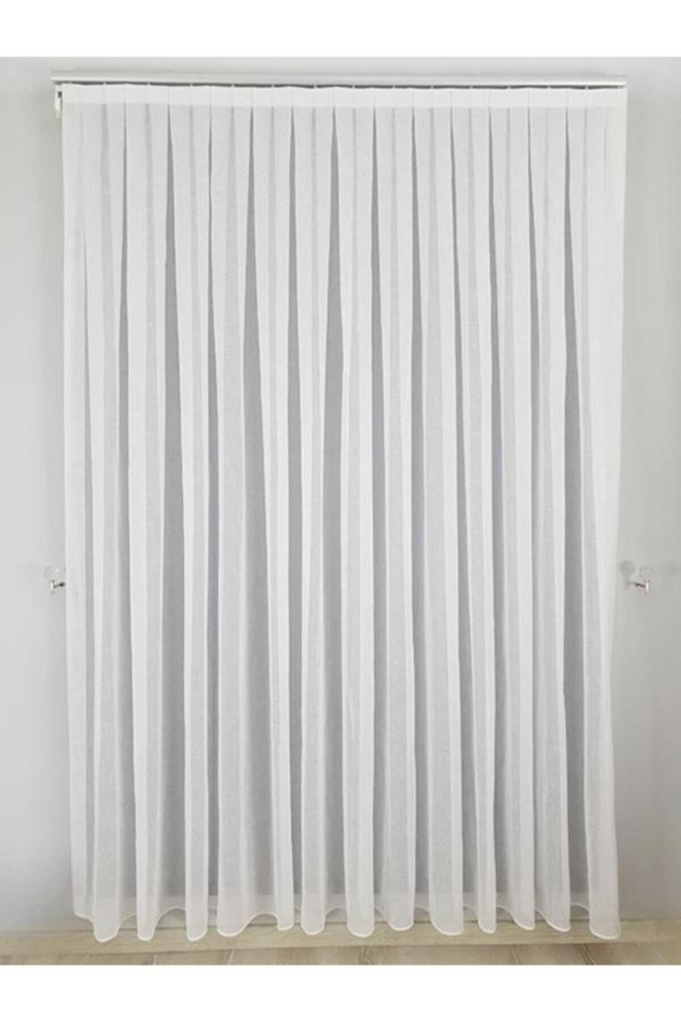 BBB Naturel Keten Tül Perde Ekru 1'e 3 Pileli ET3014 100 x 260 cm