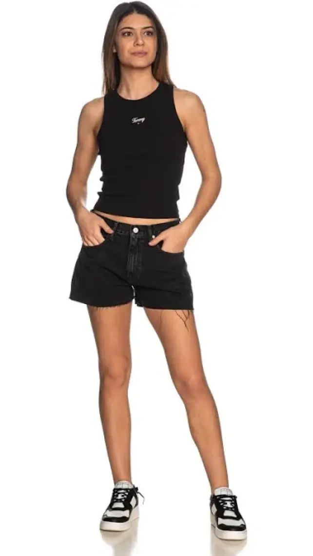 Tommy Jeans Normal Bel Normal Siyah Kadın Şort Hot Pant BH0082