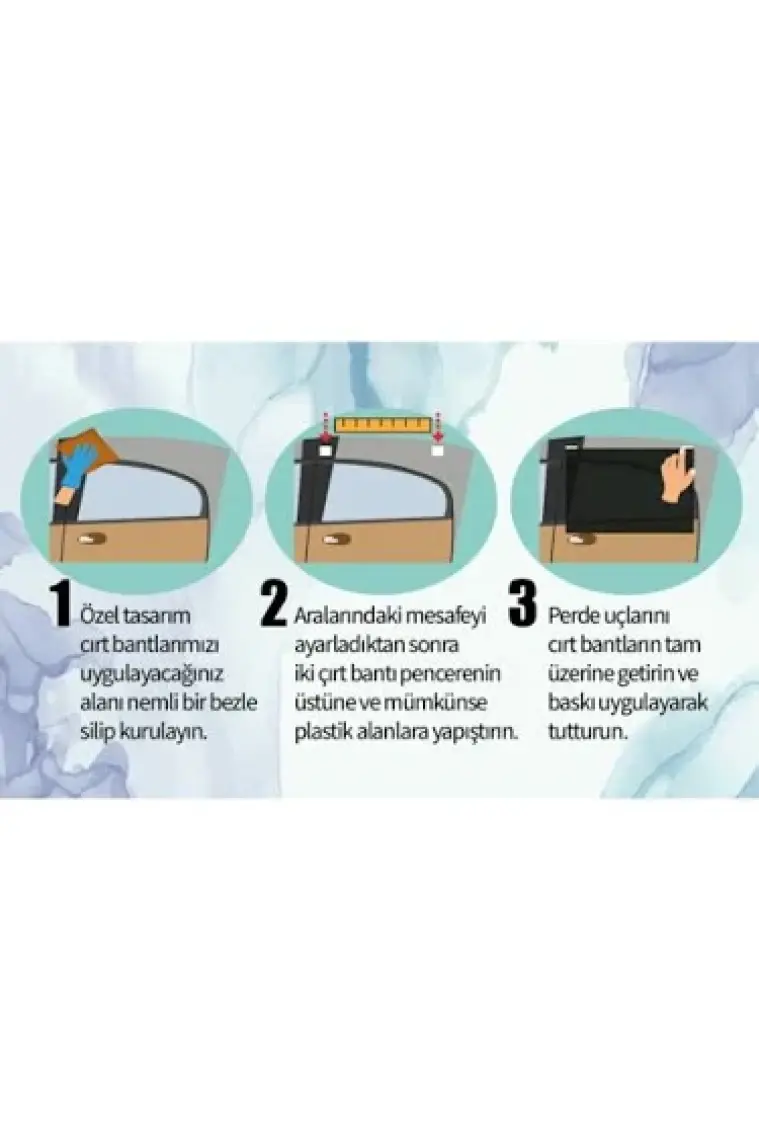 Perisfer Fix-it Universal Oto Perde 2 Adet Yan Cam Güneşlik - Tüm Araç Modellerine Uygun Araç Güneşlik Perde