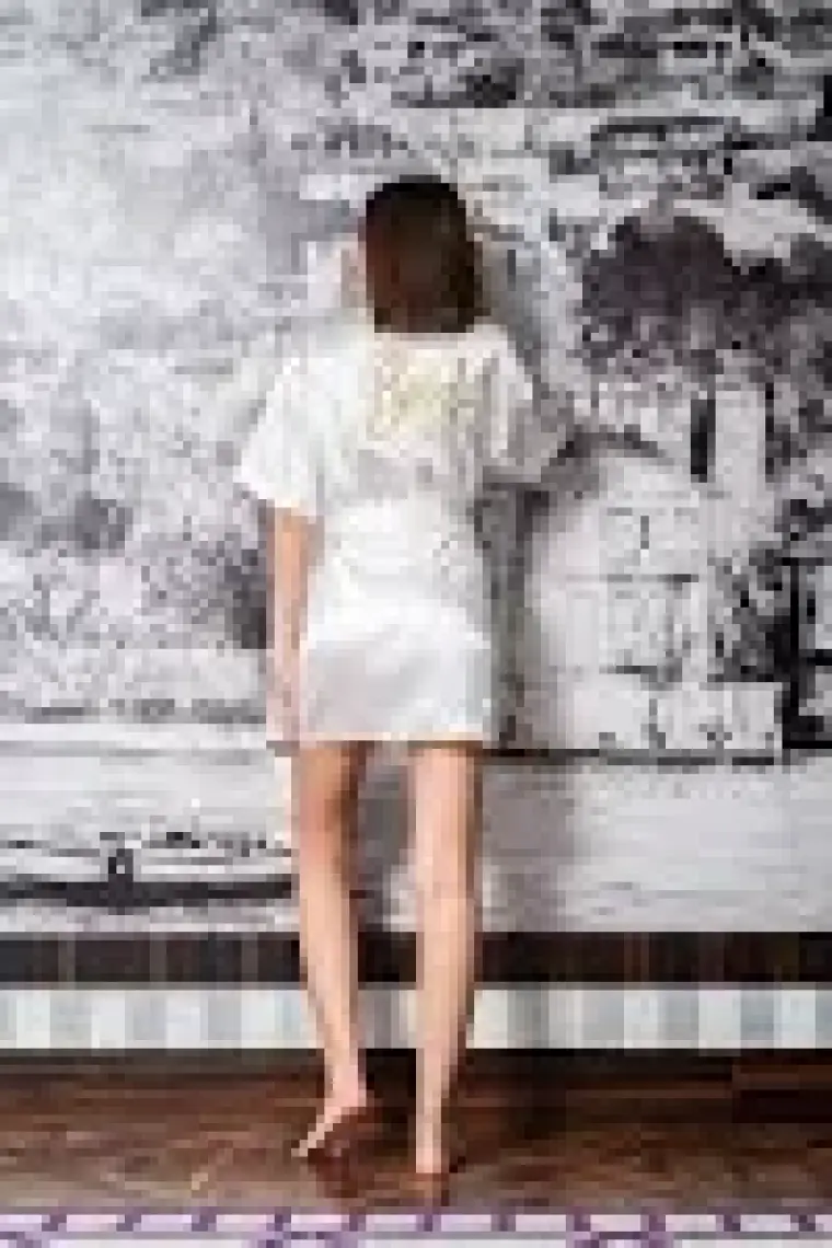 For You Moda Saten Gold Bride Nakışlı Gelin Sabahlığı FM000001