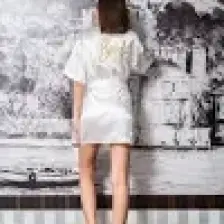 For You Moda Saten Gold Bride Nakışlı Gelin Sabahlığı FM000001