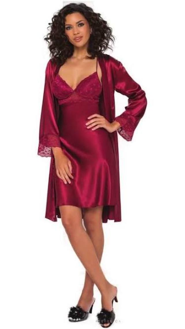 Pierre Cardin 4285 Saten Gecelik Sabahlık Takım