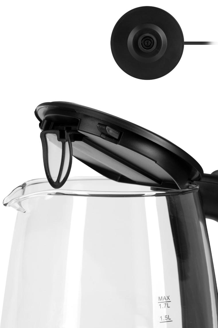 Göksu Paslanmaz Çelik 2200 Watt 1.7 Litre Işıklı Cam Kettle Su Isıtıcı