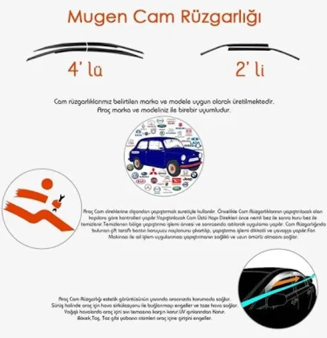 Sunplex Fiat Punto Cam Rüzgarlığı Mugen Tip Sunplex