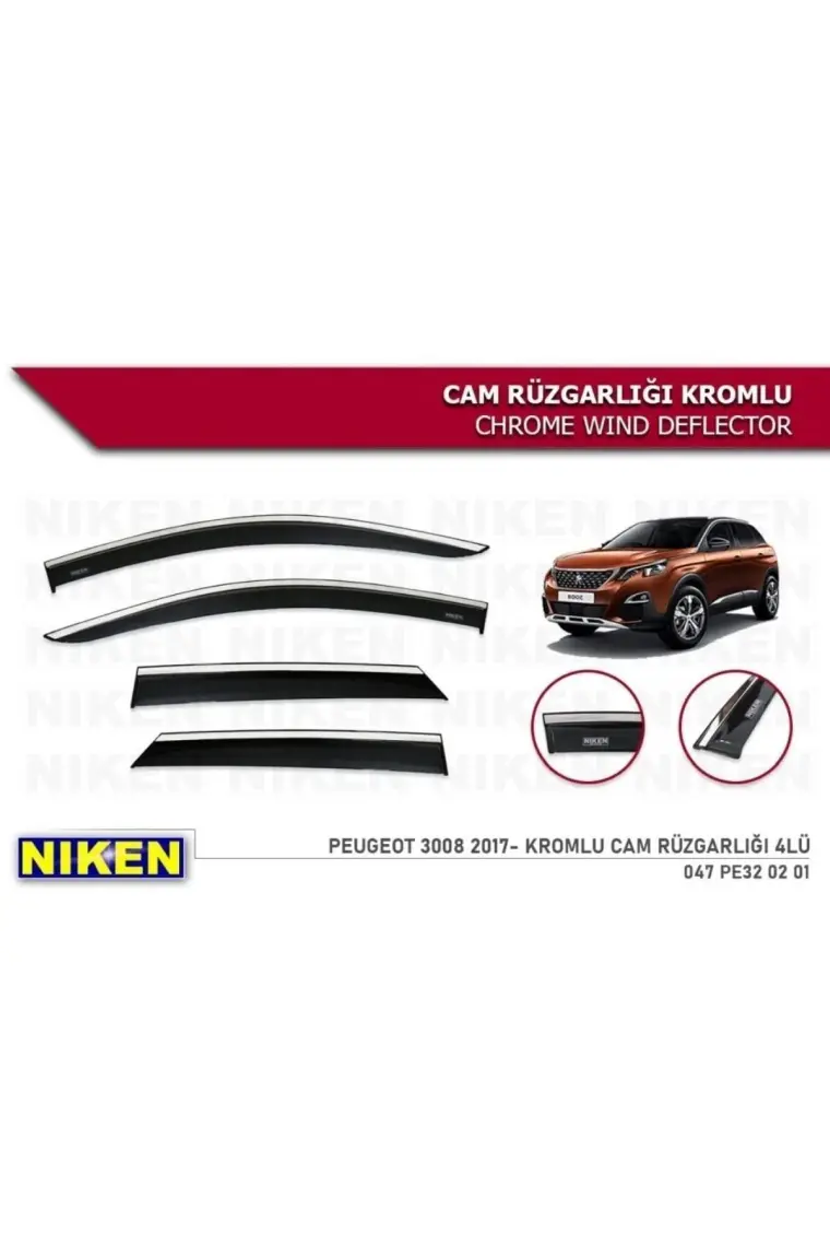 Niken Citroen Berlingo 2018+ /rifter/combo/proace City Kromlu Cam Rüzgarlığı 4 Lü