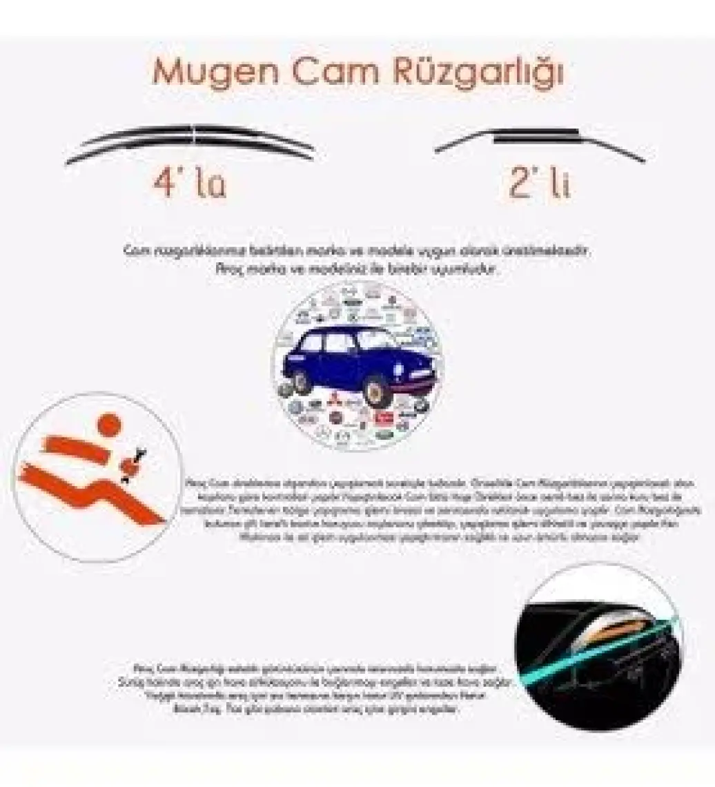 2 Li Mercedes Vito (2004-2014) Sport Stlye Mügen Sunplex Cam Rüzgarlığı