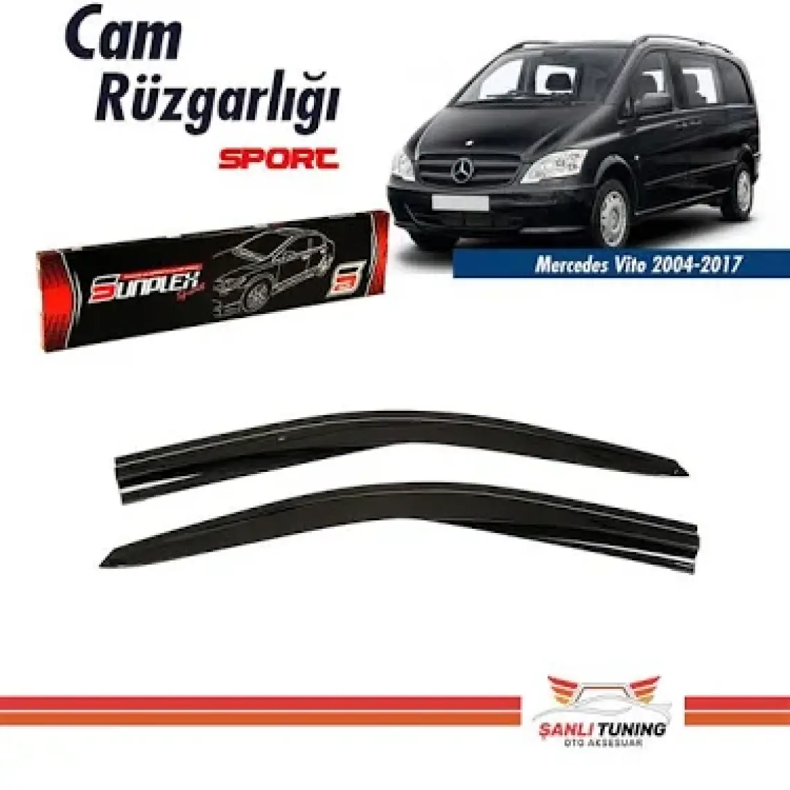 2 Li Mercedes Vito (2004-2014) Sport Stlye Mügen Sunplex Cam Rüzgarlığı