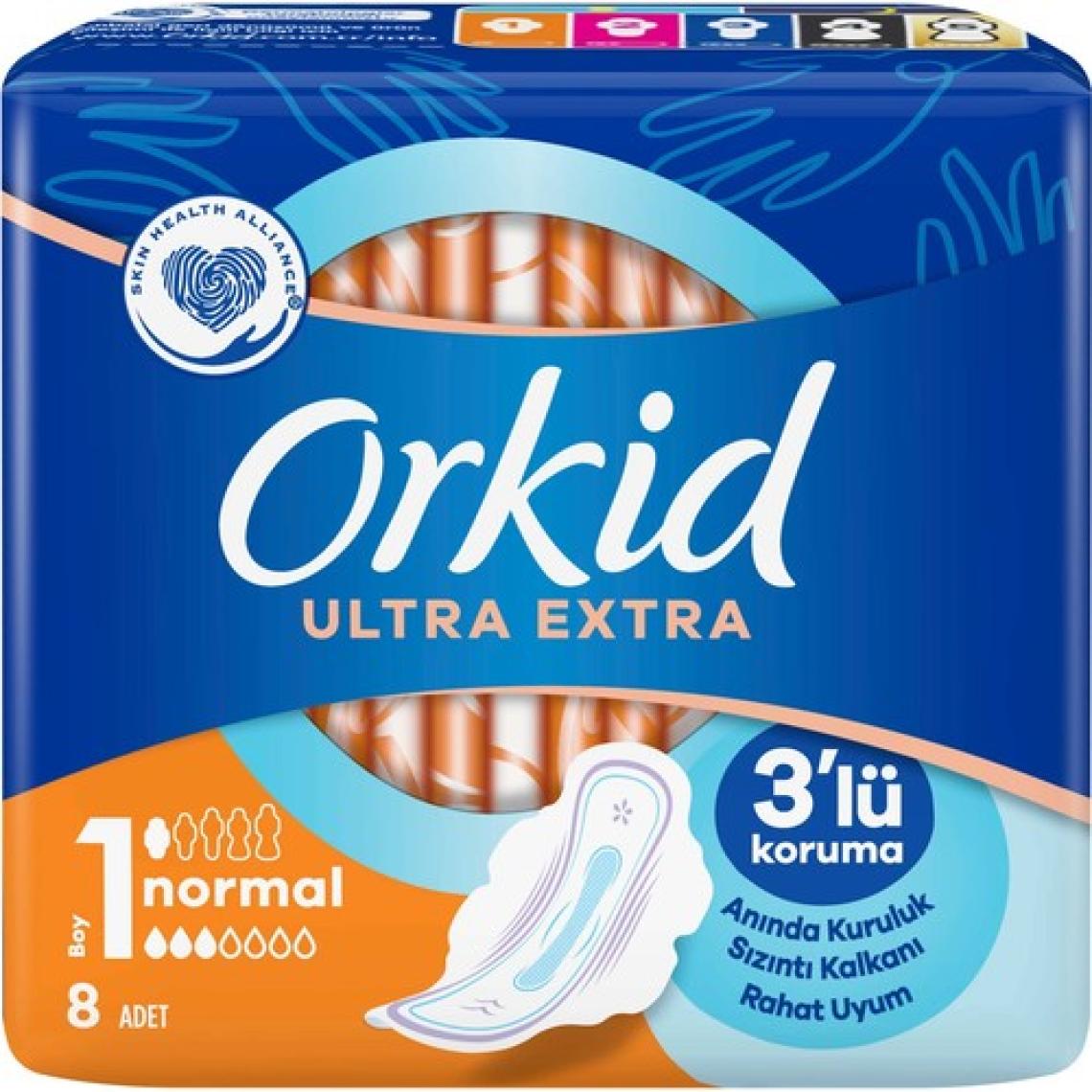 Orkid Ultra Extra Hijyenik Ped Normal Tekli Paket 8'li