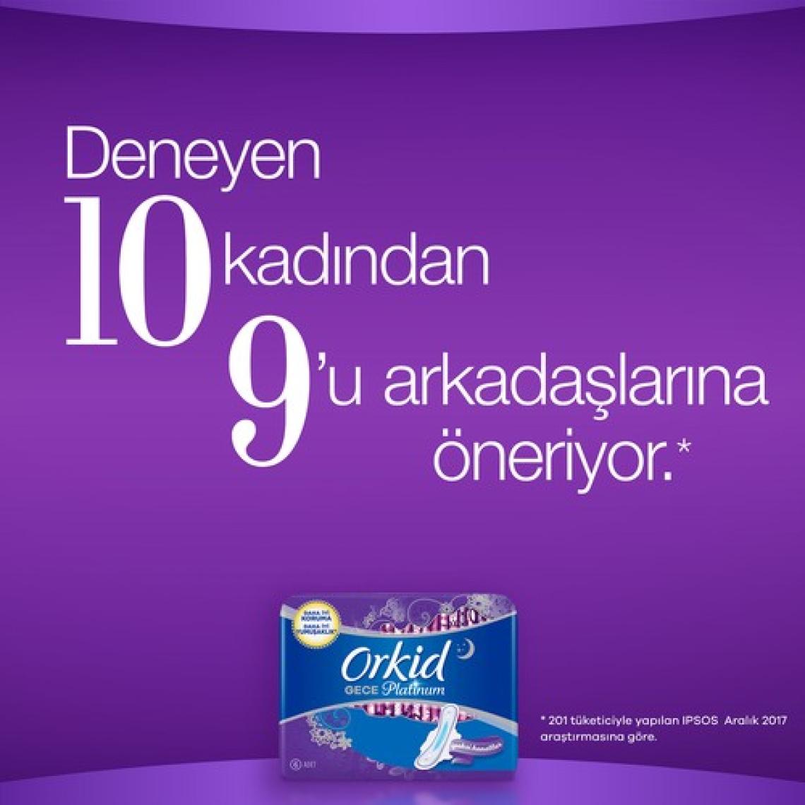 Orkid Platinum Gece 18 Adet Süper Ekonomik Paket Hijyenik Ped