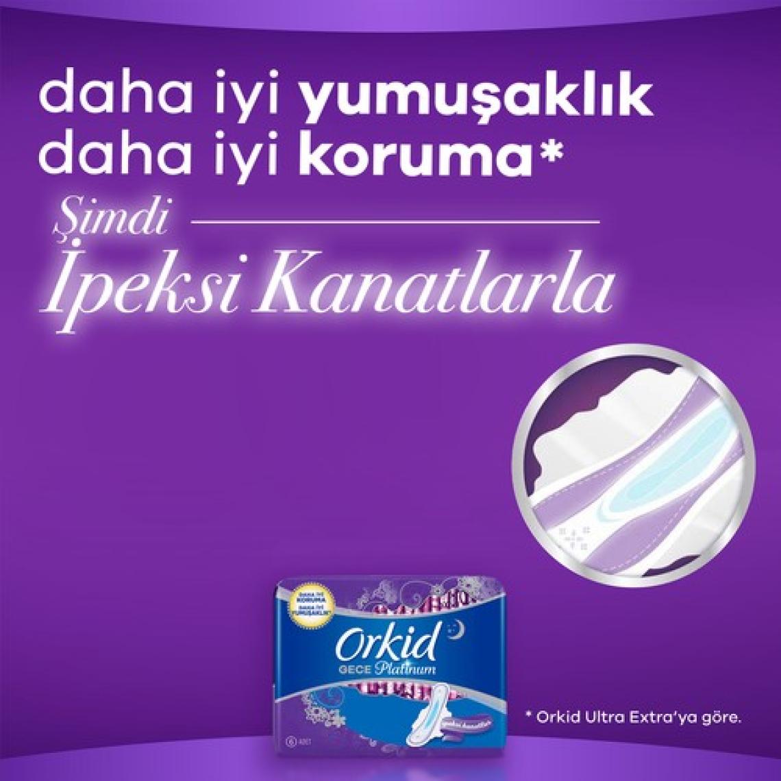 Orkid Platinum Gece 18 Adet Süper Ekonomik Paket Hijyenik Ped
