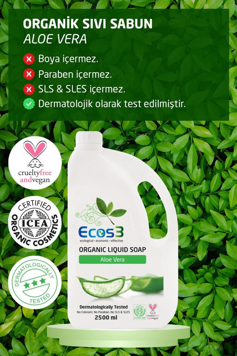 Avantajlı Sıvı Sabun Seti, Organik & Vegan Sertifikalı, Beyaz Manolya, Aloe Vera, 2 x 2500ml