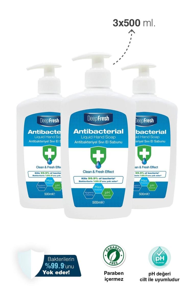 Antibakteriyel Sıvı Sabun 3 X 500 Ml