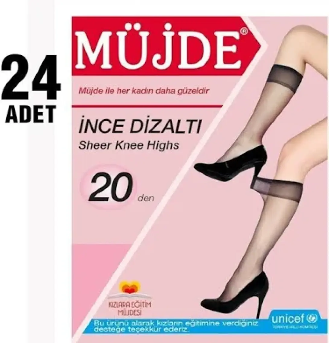 Müjde Dizaltı 20 Denye 57 No 24 Adet