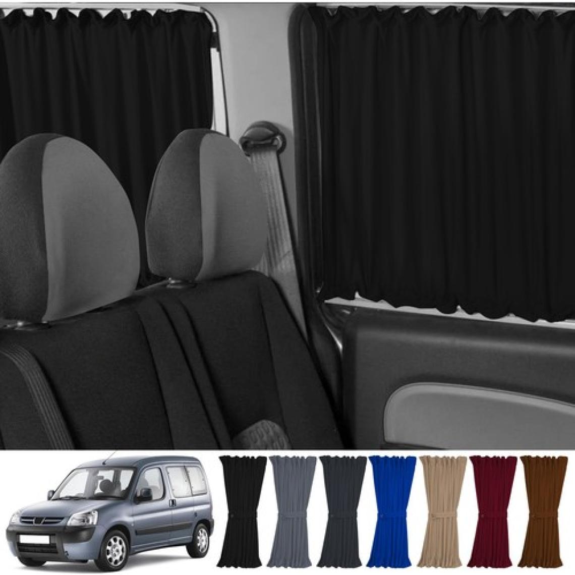 Oto Pandami Peugeot Partner 1996-2008 Uyumlu Siyah Raylı Oto Perde Takımı