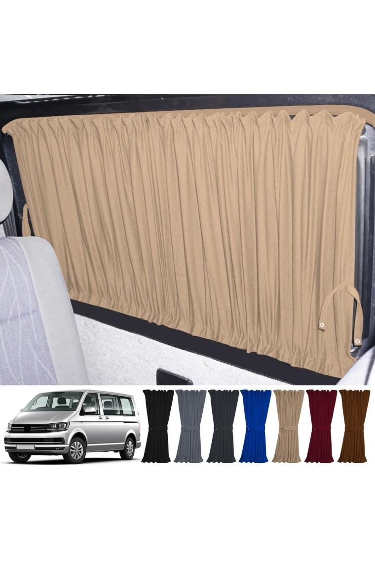 Oto Pandami Volkswagen Transporter T5/t6/t7 Uzun Şase 2003-2022 Uyumlu Krem Raylı Oto Perde Takımı