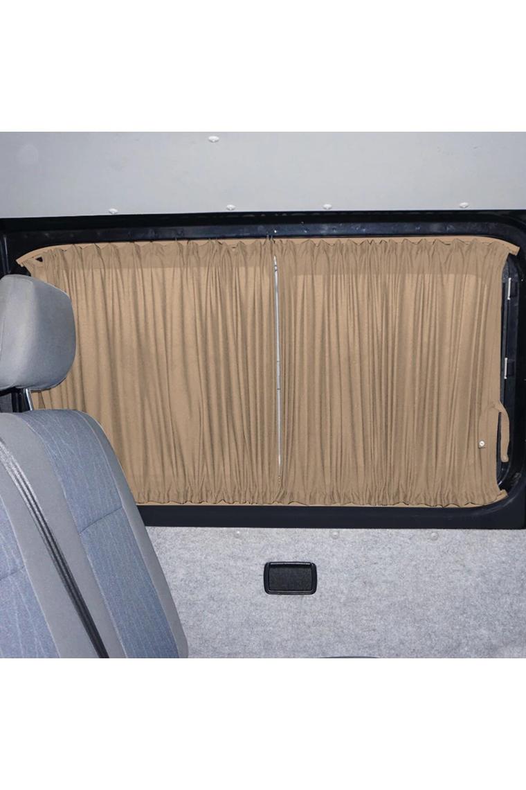 Oto Pandami Volkswagen Transporter T5/t6/t7 Uzun Şase 2003-2022 Uyumlu Krem Raylı Oto Perde Takımı