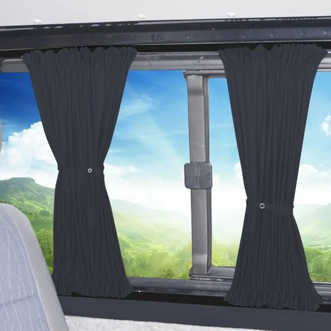 Oto Pandami Volkswagen Transporter Caravelle T5/t6/t7 Uzun Şase 2003-2022 Uyumlu Füme Raylı Oto Perde Takımı