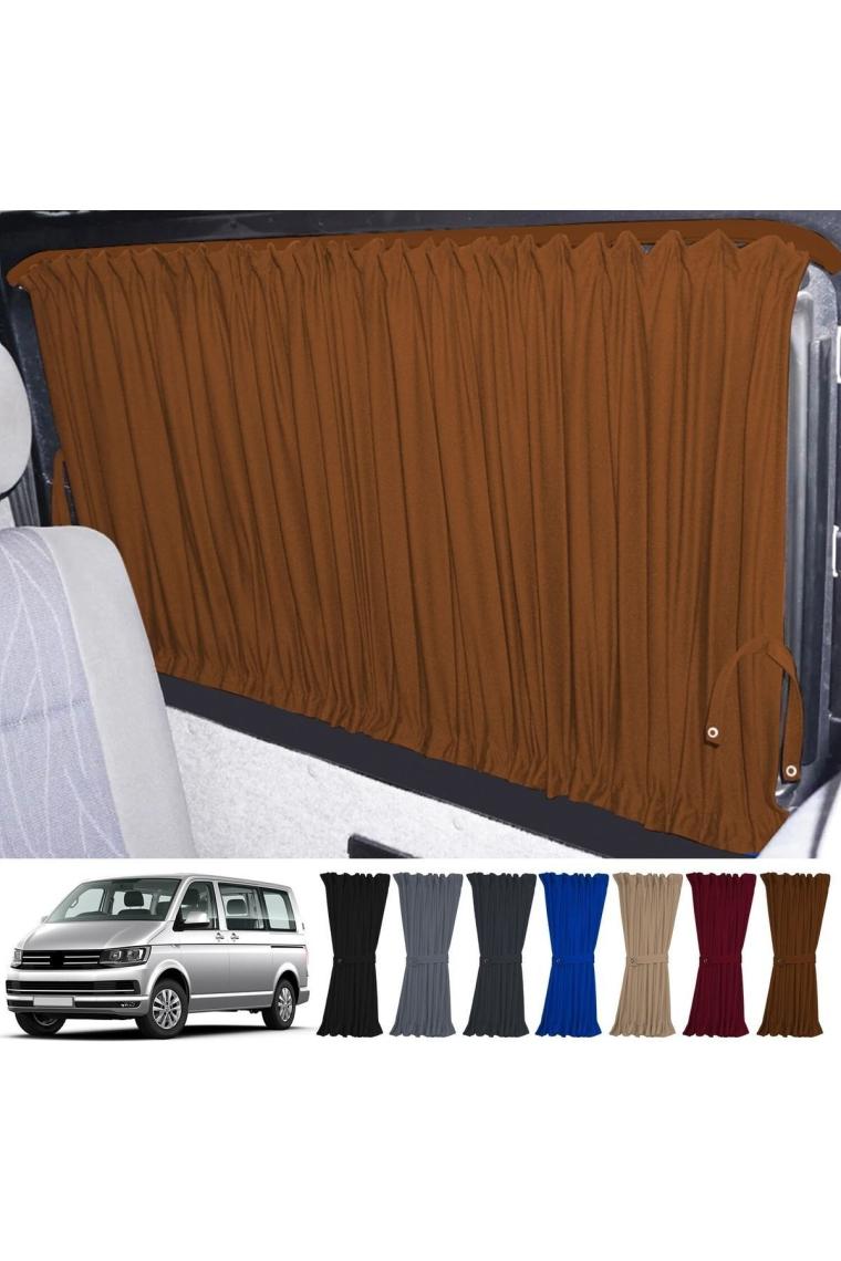 Oto Pandami Volkswagen Transporter Caravelle T5/t6/t7 Uzun Şase 2003-2022 Uyumlu Taba Raylı Oto Perde Takımı