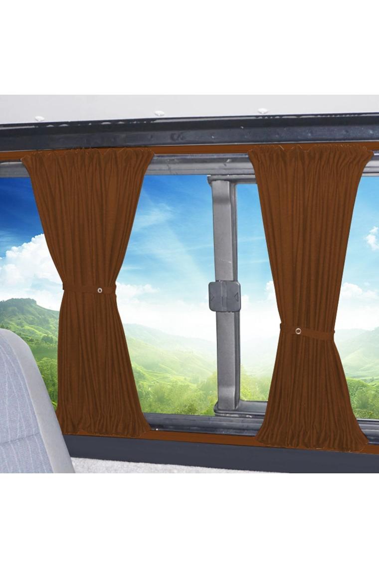 Oto Pandami Volkswagen Transporter Caravelle T5/t6/t7 Uzun Şase 2003-2022 Uyumlu Taba Raylı Oto Perde Takımı
