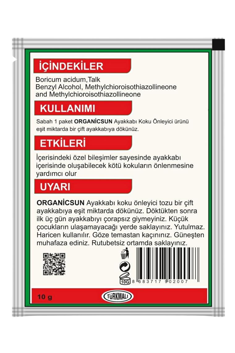 Ayakkabı Koku Önleyici Giderici Toz 120 Gün Etkili Ayak Kokusu Tozu Giderici Tekli Paket