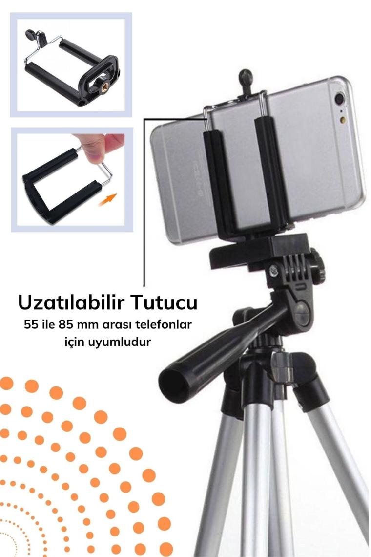 360 Derece Ayarlanabilir Katlanabilir Profesyonel Çekime Uygun 65 Cm Ayaklı Tripod