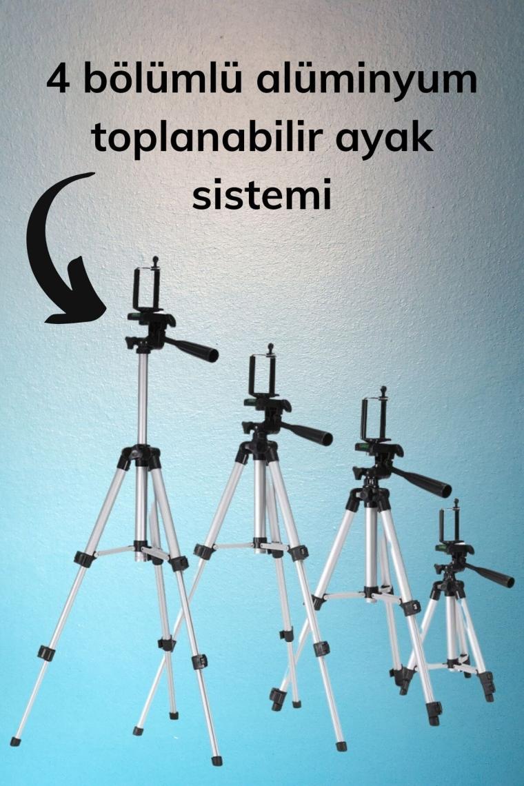 360 Derece Ayarlanabilir Katlanabilir Profesyonel Çekime Uygun 65 Cm Ayaklı Tripod