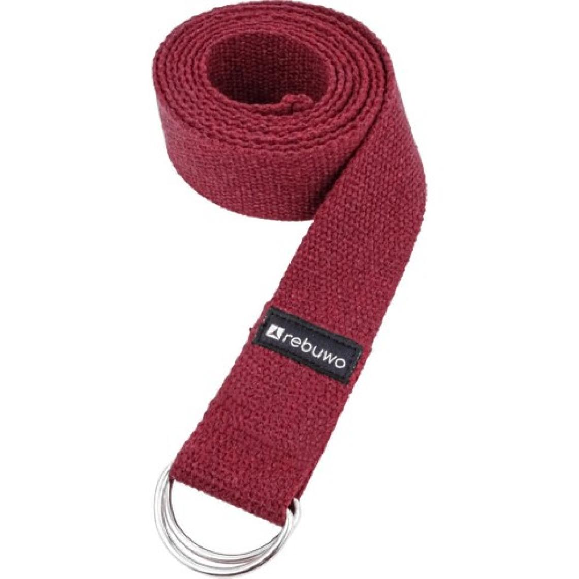 Rebuwo Bordo Yoga Kemeri, Doğal Pamuk 184 cm,Yoga ve Pilates İçin İdeal, Burgundy Cotton Yoga Strap