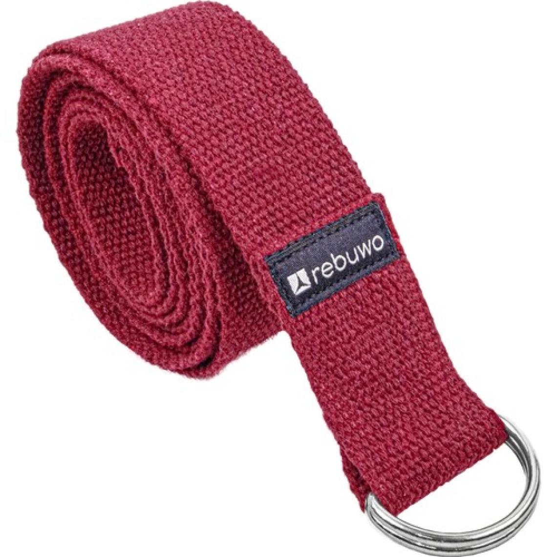 Rebuwo Bordo Yoga Kemeri, Doğal Pamuk 184 cm,Yoga ve Pilates İçin İdeal, Burgundy Cotton Yoga Strap