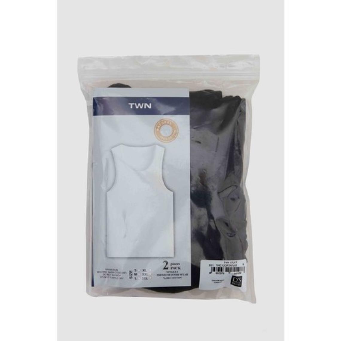 Ds Damat Siyah Standart Fit Nefes Alabilen Teri Emen %100 Pamuklu 2'li Atlet 1HC12ORTATL02
