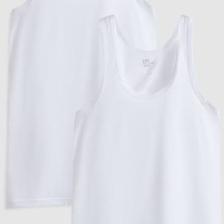 Twn Beyaz Standart Fit Nefes Alabilen Teri Emen %100 Pamuklu 2'li Atlet 1HC12ORTATL02
