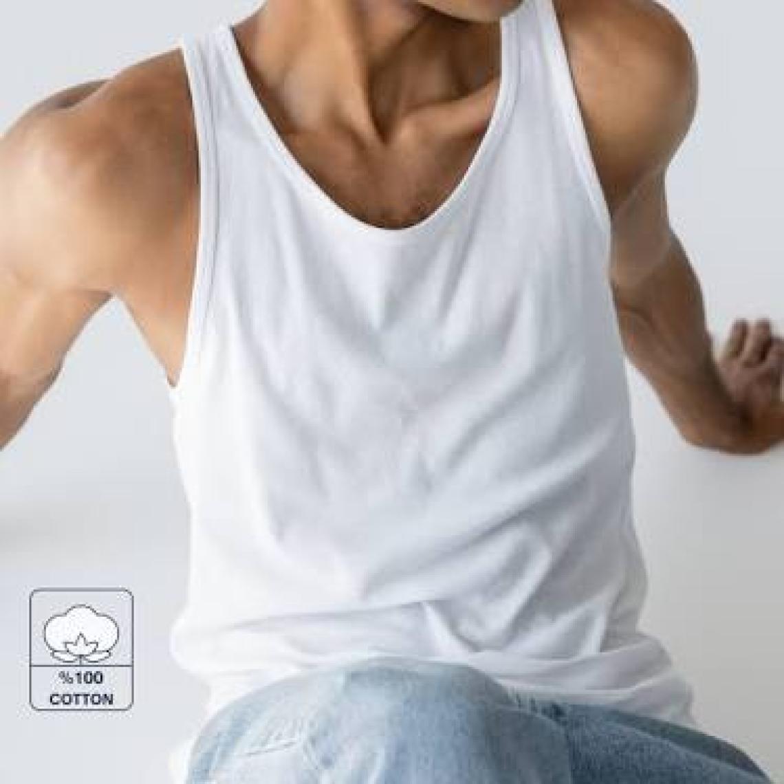 Twn Beyaz Standart Fit Nefes Alabilen Teri Emen %100 Pamuklu 2'li Atlet 1HC12ORTATL02
