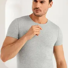 Şahinler Erkek Gri Kısa Kollu Bisiklet Yaka Likralı Atlet ME069