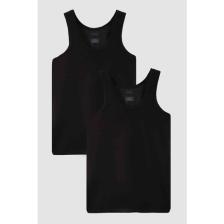 Ds Damat Siyah Standart Fit Nefes Alabilen Teri Emen %100 Pamuklu 2'li Atlet 1HC12ORTATL02