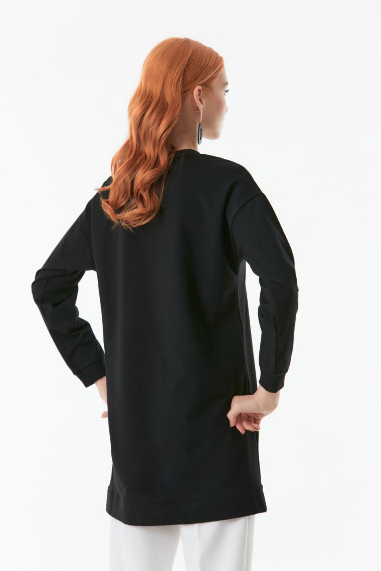 FullaModa  Basic Bisiklet Yaka Tunik