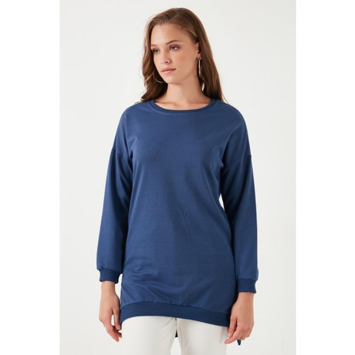 Lela Modest Pamuklu Bisiklet Yaka Oversize Fit Tunik Bayan Tunik 5864896