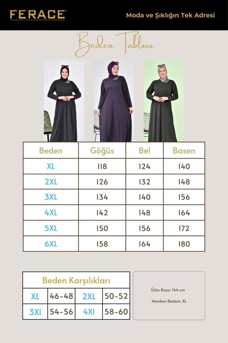 Tesettur Giyim Elbise Boydan Kadin Anne Buyuk Beden Elbise