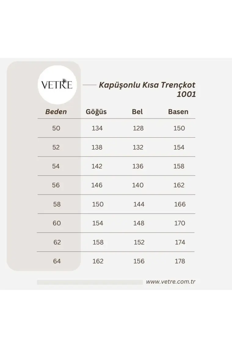 Vetre Kadın Büyük Beden Kapüşonlu Haki Kısa Trençkot 1001