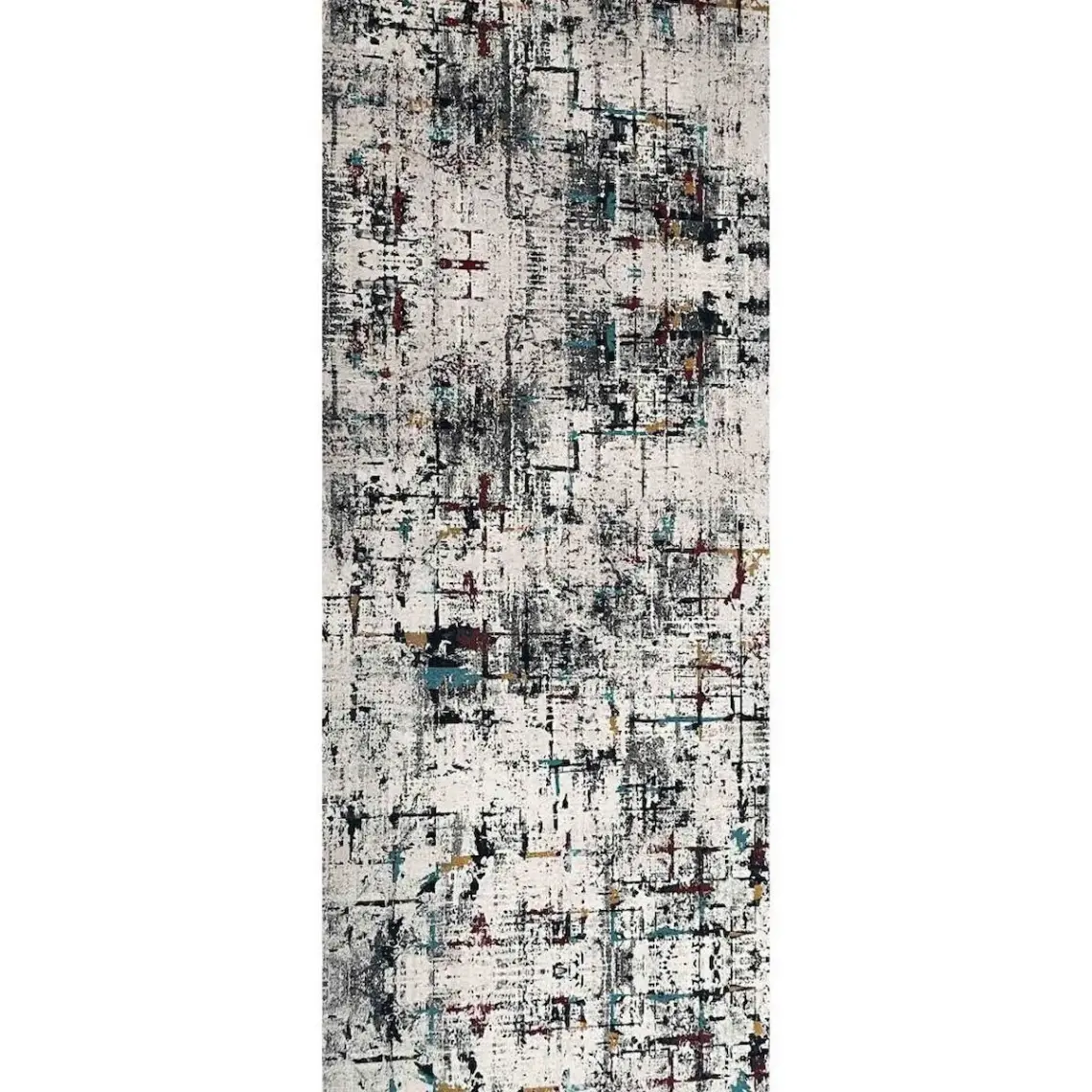 Carpettex Dijital Baskı Kaymaz Taban Yıkanabilir Kesme Yolluk Oda Salon Mutfak Modern Çok Renkli Halı