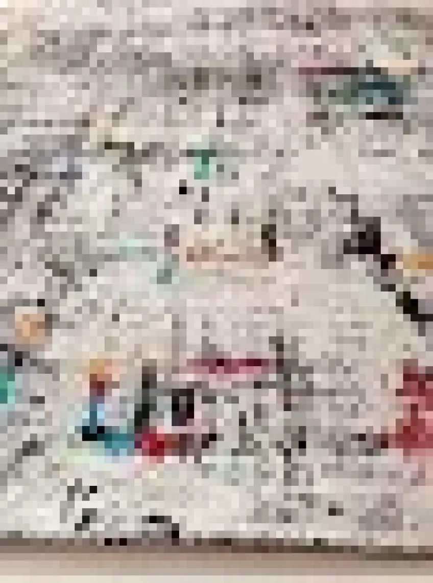 Carpettex Dijital Baskı Kaymaz Taban Yıkanabilir Kesme Yolluk Oda Salon Mutfak Modern Çok Renkli Halı