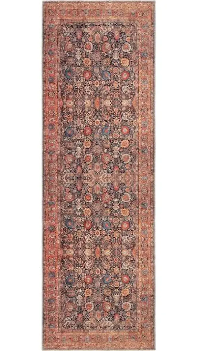 Cool Halı Private Bordo Eskitme Halı Vintage Halı Yolluk Dijital Baskı Halı Makinede Yıkanabilir Salon Halısı