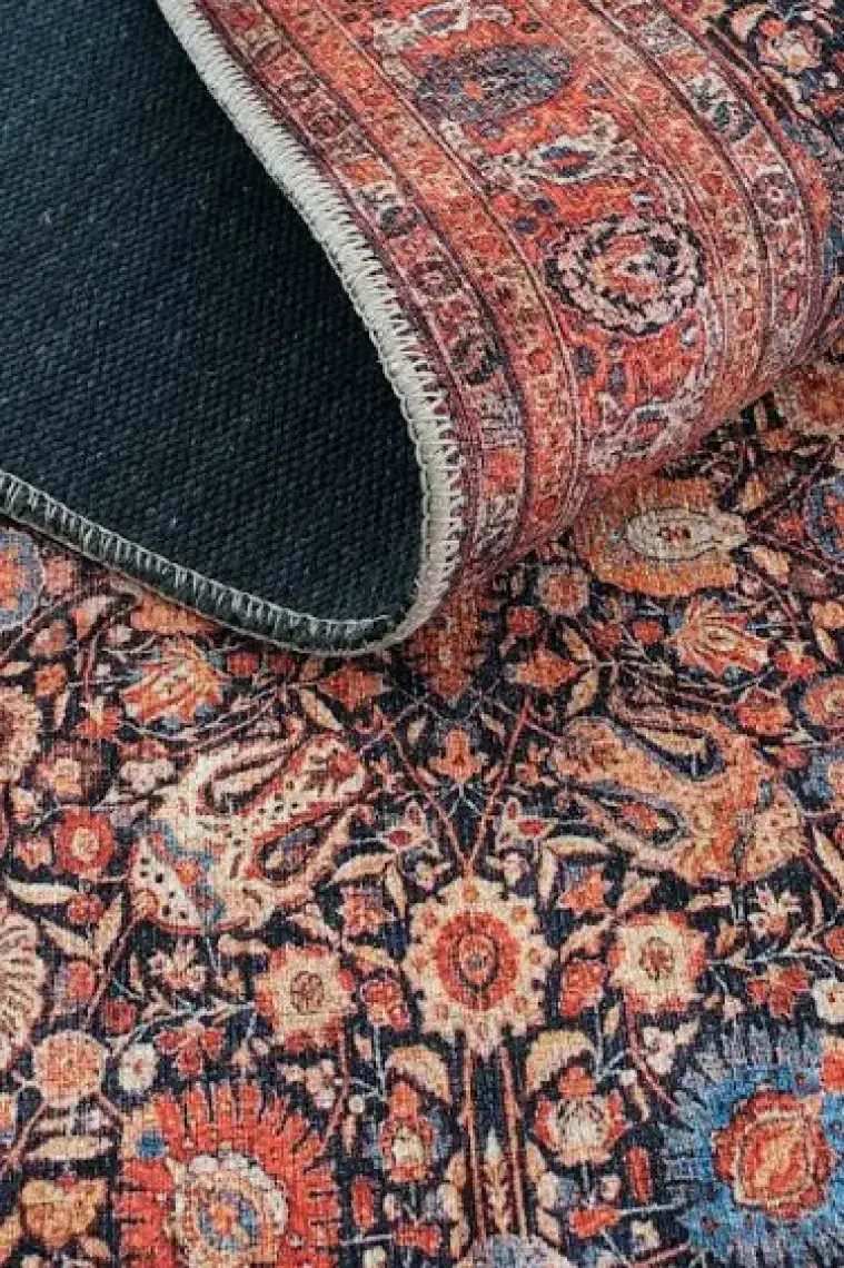 Cool Halı Private Bordo Eskitme Halı Vintage Halı Yolluk Dijital Baskı Halı Makinede Yıkanabilir Salon Halısı