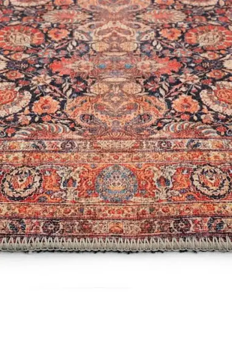Cool Halı Private Bordo Eskitme Halı Vintage Halı Yolluk Dijital Baskı Halı Makinede Yıkanabilir Salon Halısı