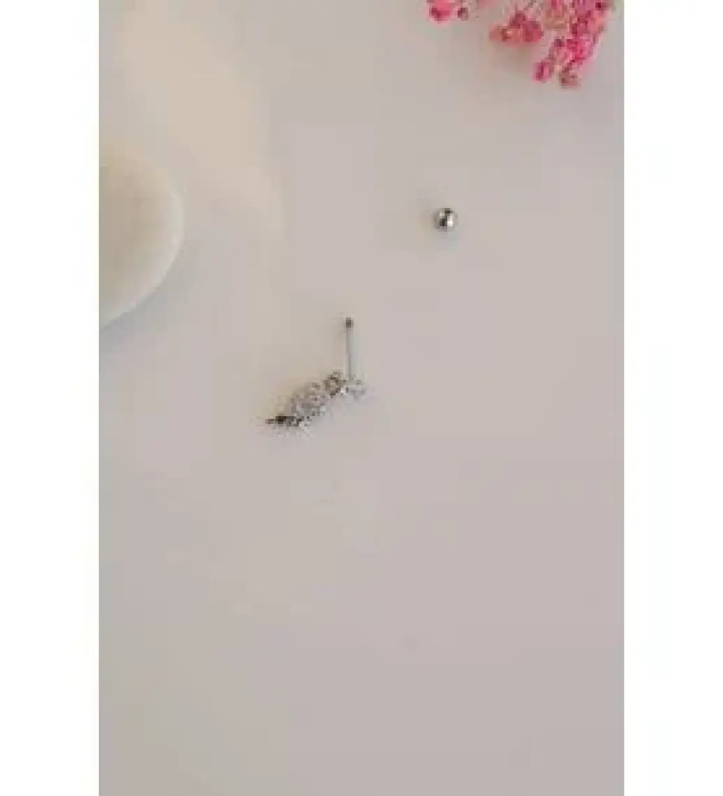 Melek Kanadı Sallantılı Piercing Helix Kıkırdak Gümüş Renk